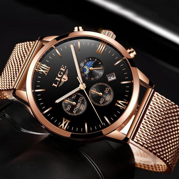 wristwatches lige ultra-thin business quartz watch men's casual mesh steel gold waterproof sport man relogio masculino, Slivery;brown
wristwatches lige ultra-thin business quartz watch men's casual mesh steel gold waterproof sport man relogio masculino, Slivery;brown
