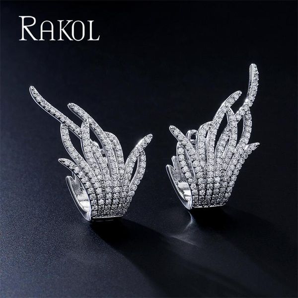 stud rakol elegant design leaf shape zirconia wedding earring for women luxury korean earrings fashion jewelry, Golden;silver
stud rakol elegant design leaf shape zirconia wedding earring for women luxury korean earrings fashion jewelry, Golden;silver