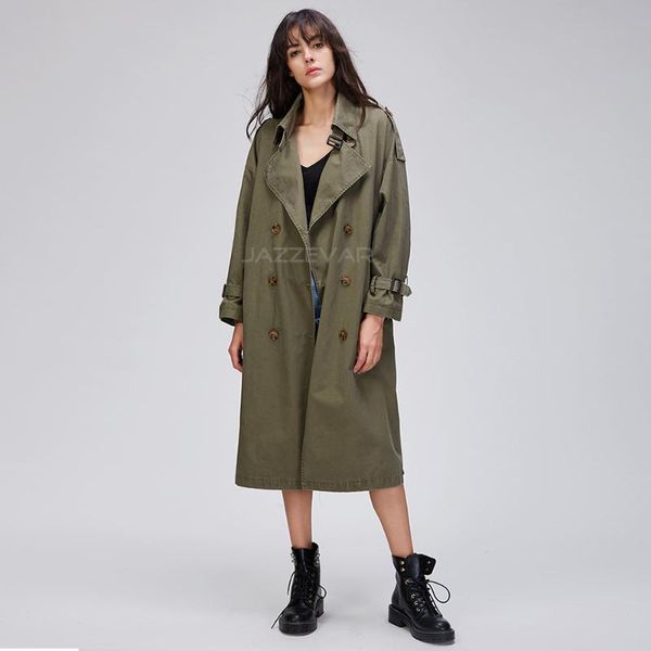 women's trench coats loose increase casual long double-breasted cotton wash windbreaker autumn coat, Tan;black
women's trench coats loose increase casual long double-breasted cotton wash windbreaker autumn coat, Tan;black