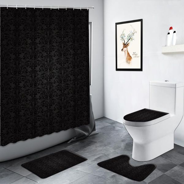 shower curtains black brocade baroque curtain retro art abstract floral bathroom decor non-slip carpet bath mat toilet mats sets
shower curtains black brocade baroque curtain retro art abstract floral bathroom decor non-slip carpet bath mat toilet mats sets