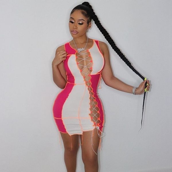hollow out woman dress sleeveless lace up bandage bodycon dress summer clothes for women party short mini dress, Black;white
hollow out woman dress sleeveless lace up bandage bodycon dress summer clothes for women party short mini dress, Black;white