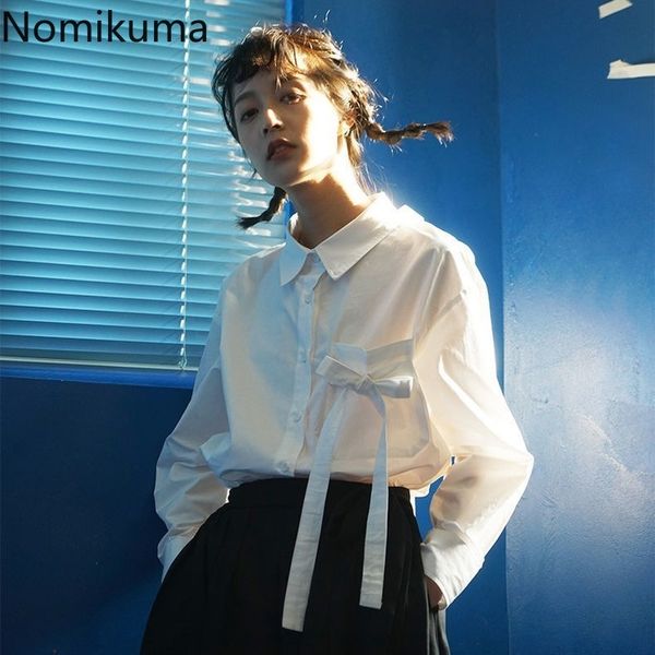 nomikuma korean bow tie pocket blouse sweet long sleeve women shirt spring new turn-down collar blusas mujer 6f237 210427, White
nomikuma korean bow tie pocket blouse sweet long sleeve women shirt spring new turn-down collar blusas mujer 6f237 210427, White