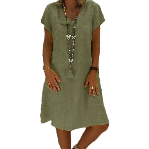 spring casual v-neck cotton and linen dress women summer style plus size ladies 2021 women's swimwear, White;black
spring casual v-neck cotton and linen dress women summer style plus size ladies 2021 women's swimwear, White;black