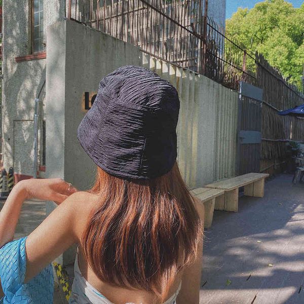 niche bucket hat women's korean fashion summer bell shaped pleated plain simple cover fisherman's hat yang, Blue;gray
niche bucket hat women's korean fashion summer bell shaped pleated plain simple cover fisherman's hat yang, Blue;gray