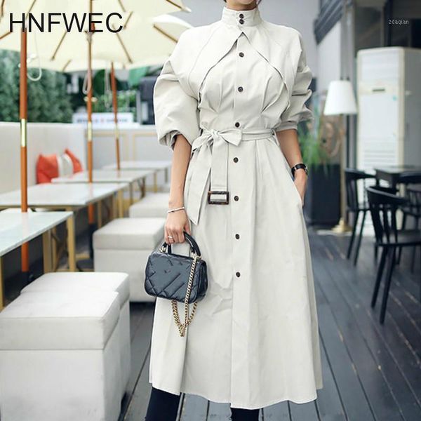 women's trench coats spring winter stand collar long sleeve personality wiast tie loose korean fashion women coat tide e147, Tan;black
women's trench coats spring winter stand collar long sleeve personality wiast tie loose korean fashion women coat tide e147, Tan;black
