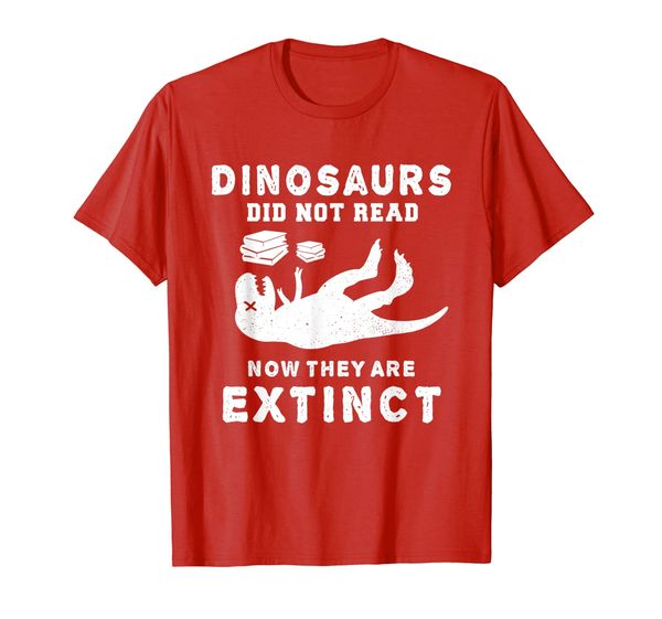 dinosaurs did not read funny teacher love reading teacher t-shirt, White;black