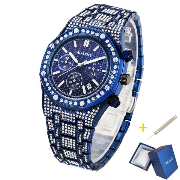 wristwatches quartz watches for men cagarny iced out full diamond watch hip hop classic blue waterproof male clock auto date, Slivery;brown
wristwatches quartz watches for men cagarny iced out full diamond watch hip hop classic blue waterproof male clock auto date, Slivery;brown