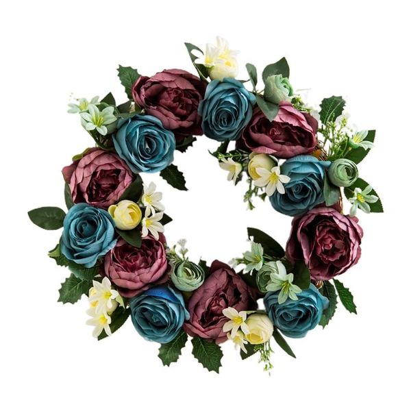 decorative flowers & wreaths 20'' european rose flower wreath artificial floral spring garland for front door wall wedding party f
decorative flowers & wreaths 20'' european rose flower wreath artificial floral spring garland for front door wall wedding party f