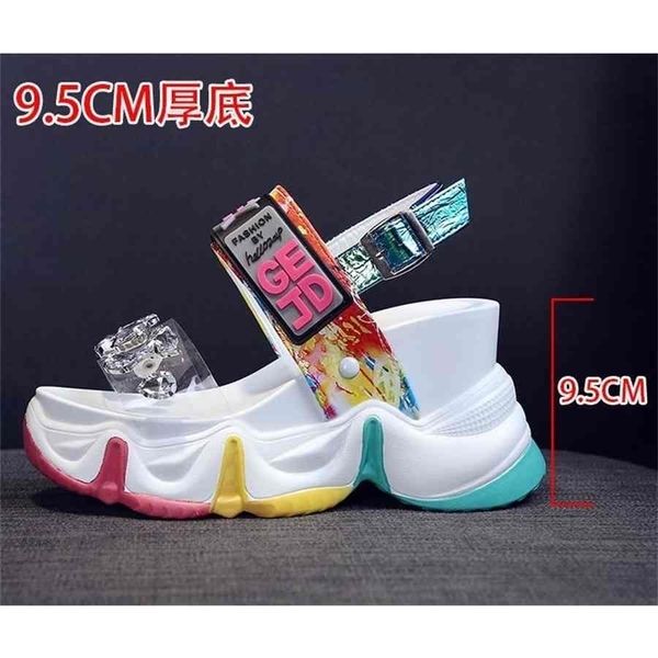 2021 women summer wedge sandals transparent pvc crystal chunky platform shoes woman rainbow thick bottom sandals for women 2020 wenshet, Black
2021 women summer wedge sandals transparent pvc crystal chunky platform shoes woman rainbow thick bottom sandals for women 2020 wenshet, Black
