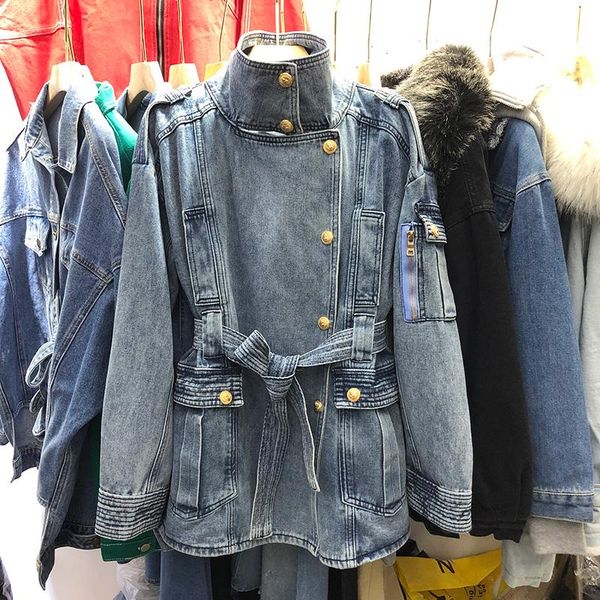 women's jackets high street fashion 2021 designer stylish jacket lion buttons belted denim, Black;brown
women's jackets high street fashion 2021 designer stylish jacket lion buttons belted denim, Black;brown