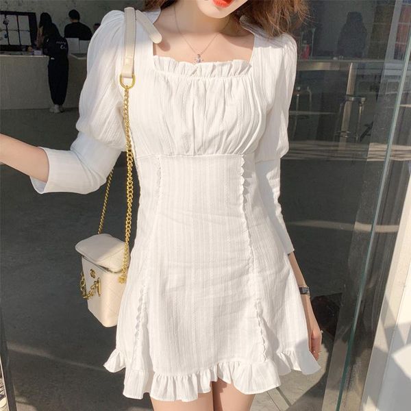 casual dresses white chiffon vintage dress three quarter sleeve women square neck sweet ruffle party mini vestidos spring autumn elegant, Black;gray
casual dresses white chiffon vintage dress three quarter sleeve women square neck sweet ruffle party mini vestidos spring autumn elegant, Black;gray