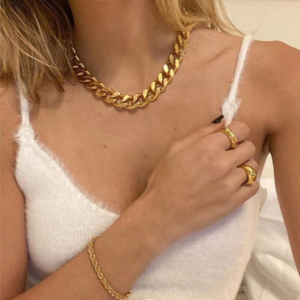 punk gold silver color twist chain choker necklace fashion men's women's geometric clavicle thick gothic jewelry chokers, Golden;silver
punk gold silver color twist chain choker necklace fashion men's women's geometric clavicle thick gothic jewelry chokers, Golden;silver