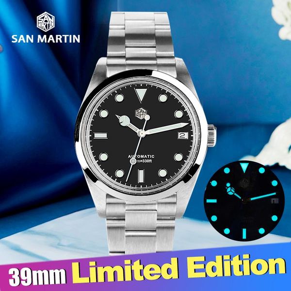 wristwatches san martin 39mm limited edition nh35 automatic date oyster bracelet sapphire glass retro explorer men watches 2021 luxury, Slivery;brown
wristwatches san martin 39mm limited edition nh35 automatic date oyster bracelet sapphire glass retro explorer men watches 2021 luxury, Slivery;brown