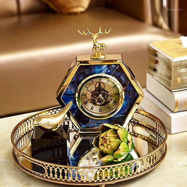desk & table clocks home decor for living room decoration accessories blue agate texture clock metal frame1
desk & table clocks home decor for living room decoration accessories blue agate texture clock metal frame1