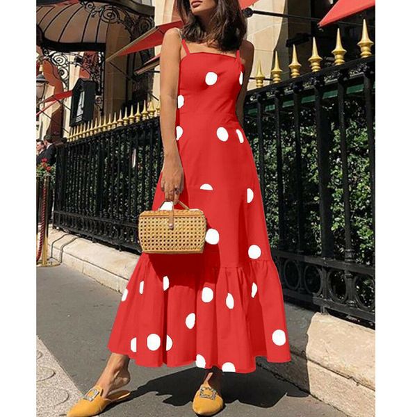 new fashion womens summer boho casual long maxi dress girls lady strappy polka dot holiday party beach dress sundress, Black;white
new fashion womens summer boho casual long maxi dress girls lady strappy polka dot holiday party beach dress sundress, Black;white