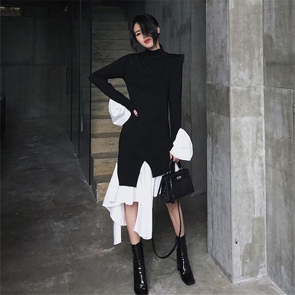 dress autumn elegant vintage asymmetric mesh retro female bing dress long sleeve, Black;gray
dress autumn elegant vintage asymmetric mesh retro female bing dress long sleeve, Black;gray