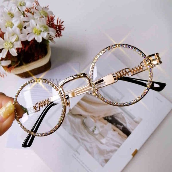 summer sunglasses vintage round diamond women luxury brand steampunk clear lens red yellow rhinestone eyeglasses uv400 gafas de sol, White;black
summer sunglasses vintage round diamond women luxury brand steampunk clear lens red yellow rhinestone eyeglasses uv400 gafas de sol, White;black
