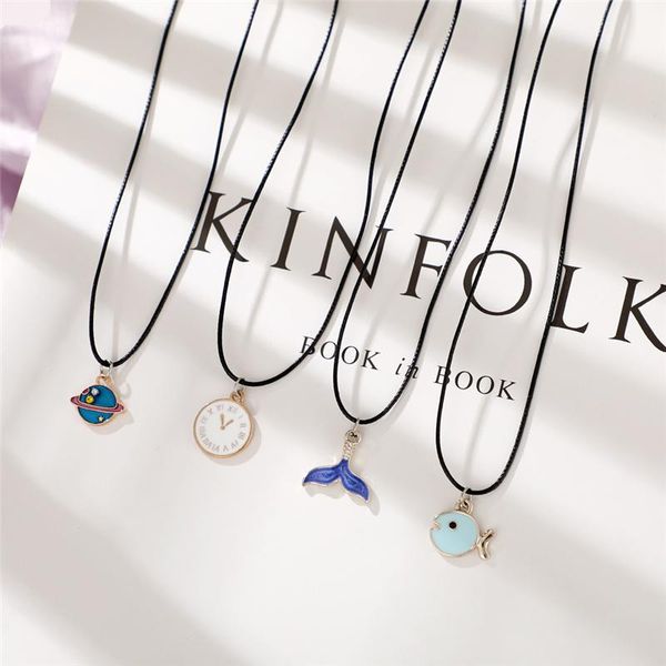 chains punk fashion planet universe pendant necklace for women fish tail charms pu leather rope wedding jewelry girls gift, Silver
chains punk fashion planet universe pendant necklace for women fish tail charms pu leather rope wedding jewelry girls gift, Silver