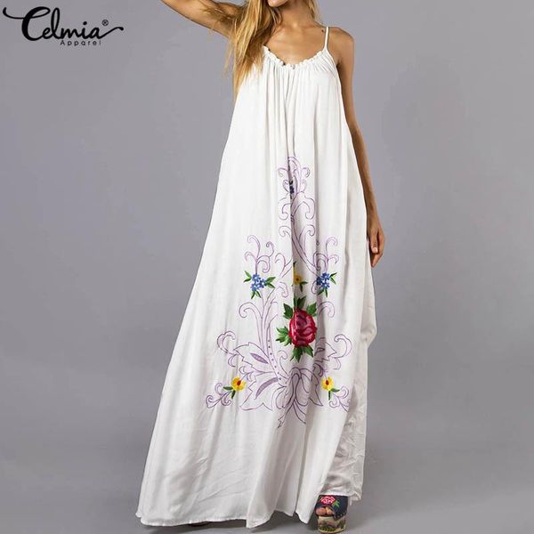 celmia summer dress women strap backless bohemian sundress casual flower print beach party maxi vestido robe plus size dresses, Black;gray
celmia summer dress women strap backless bohemian sundress casual flower print beach party maxi vestido robe plus size dresses, Black;gray