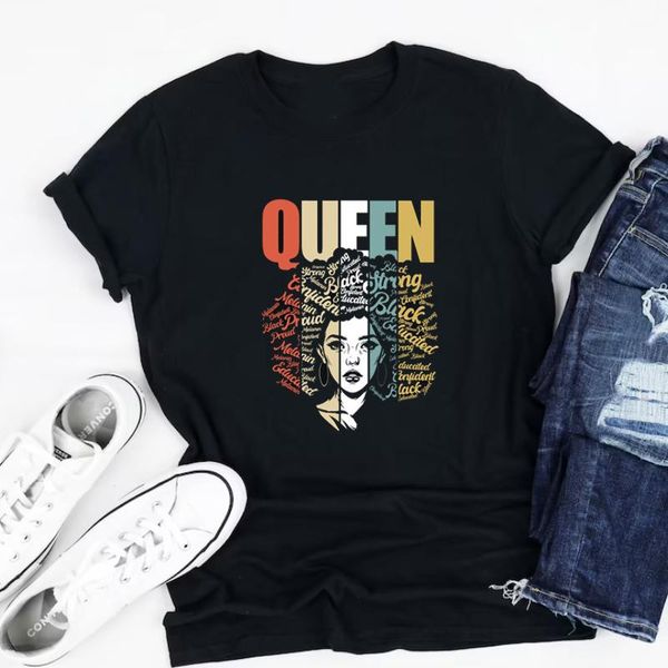 women's t-shirt retro black queen woman t shirts cotton short sleeve fashion streetwear livers matter african girl magic drop, White
women's t-shirt retro black queen woman t shirts cotton short sleeve fashion streetwear livers matter african girl magic drop, White