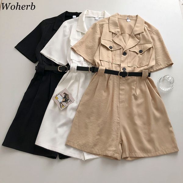 women jumpsuit summer fashion korean short wide leg pants playsuit casual loose romper with belt streetwear bodysuit 210422, Black;white
women jumpsuit summer fashion korean short wide leg pants playsuit casual loose romper with belt streetwear bodysuit 210422, Black;white