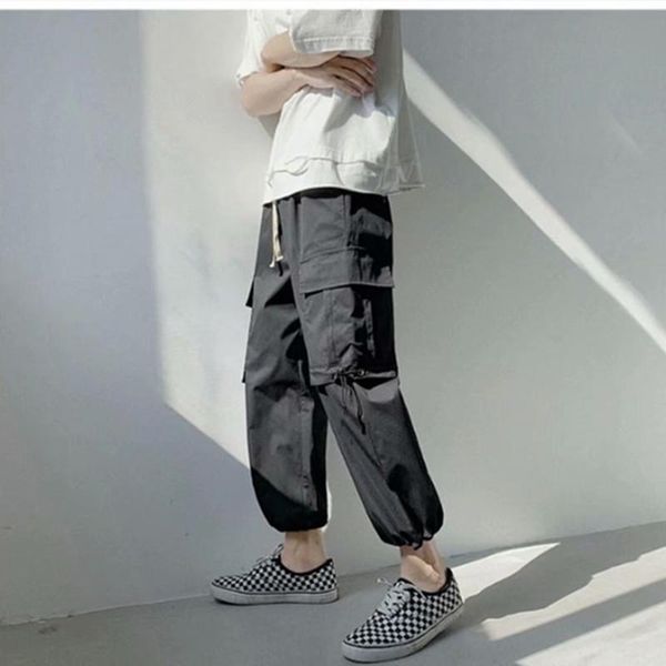 men's pants korean version of multi-pocket elastic waist drawstring solid color men's footwear trendy and handsome overalls 2021, Black
men's pants korean version of multi-pocket elastic waist drawstring solid color men's footwear trendy and handsome overalls 2021, Black