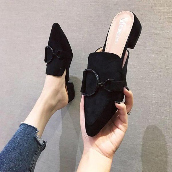 slippers high heesl women shoes woman pointed toe ladies female slides platform summer fashion mules for, Black
slippers high heesl women shoes woman pointed toe ladies female slides platform summer fashion mules for, Black