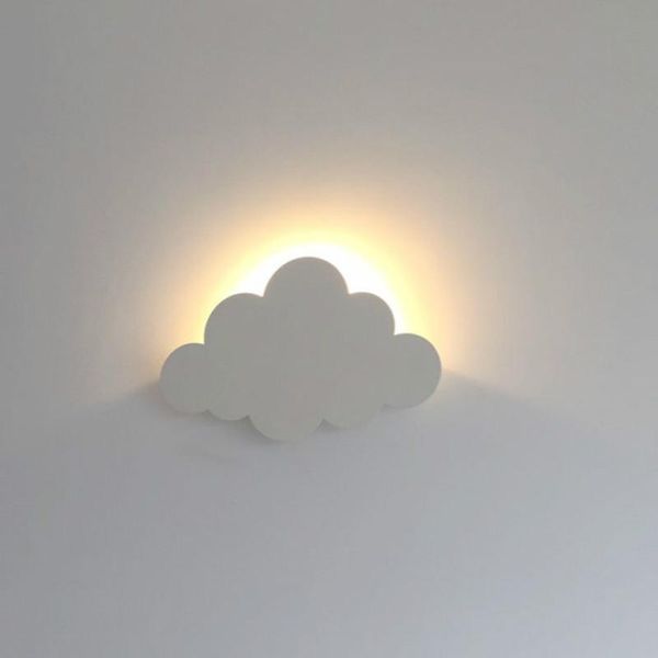 wall lamps modern creative lovely white iron cloud moon led lamp for bedroom bedside aisle stairs kindergarten children room 1919