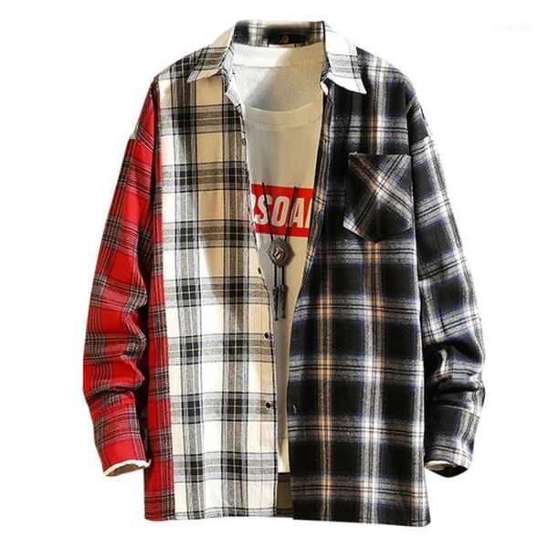 men's casual shirts fashion plaid printing patchwork lapel long sleeve shirt blouse classic comfortable1, White;black
men's casual shirts fashion plaid printing patchwork lapel long sleeve shirt blouse classic comfortable1, White;black