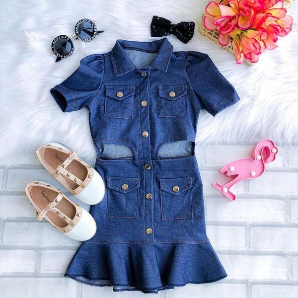 1 6y fashion kids girl dress girls trumpet puff sleeve turn down collar single breasted blue denim ruffles, Red;yellow
1 6y fashion kids girl dress girls trumpet puff sleeve turn down collar single breasted blue denim ruffles, Red;yellow