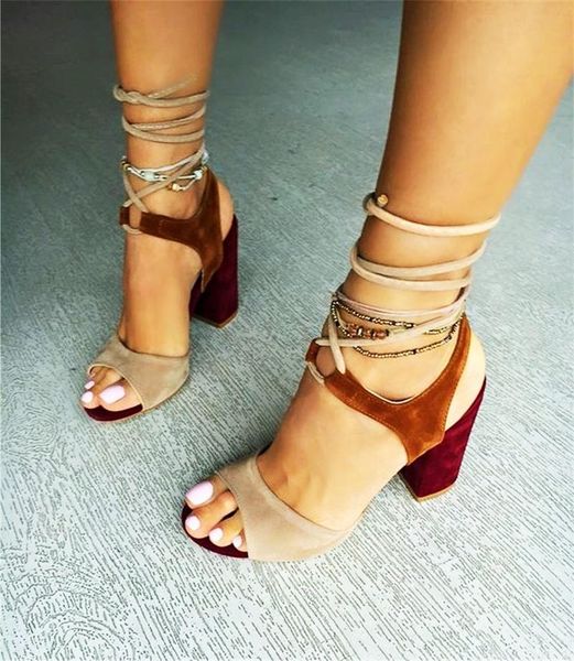 chunky heel lace up sandals open toe flock material cut out narrow strap gladiator style summer shoes woman runway party, Black
chunky heel lace up sandals open toe flock material cut out narrow strap gladiator style summer shoes woman runway party, Black