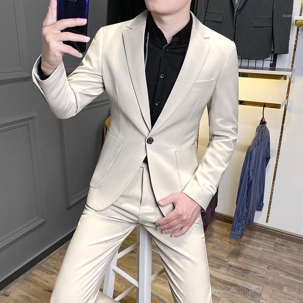 men's suits & blazers 2021 korean version of self-cultivation business casual fashion trend solid color thin office wear 2-piece set, White;black
men's suits & blazers 2021 korean version of self-cultivation business casual fashion trend solid color thin office wear 2-piece set, White;black
