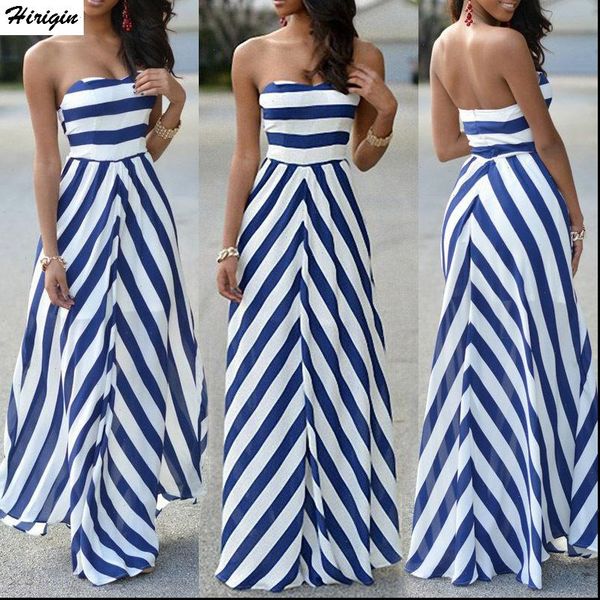 striped women dresses summer maxi long dress strapless elegant evening party beachwear holiday casual sundress, Black;gray
striped women dresses summer maxi long dress strapless elegant evening party beachwear holiday casual sundress, Black;gray