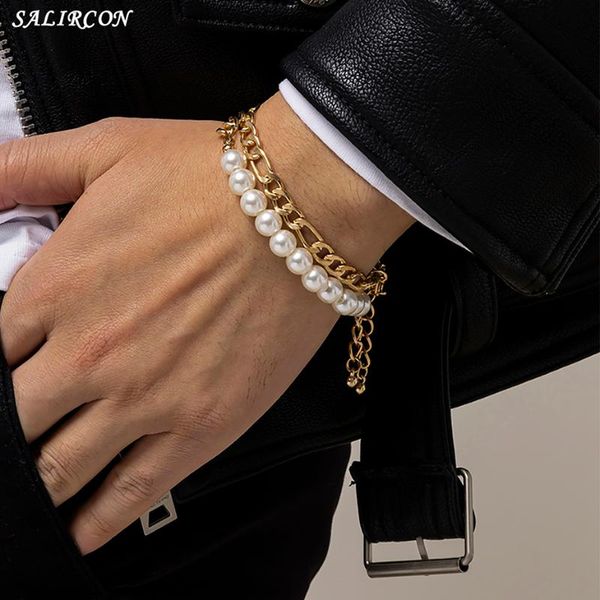 imitation pearl couple bracelet for women men kpop gold color link chain charm on hand boho accessories link,, Black
imitation pearl couple bracelet for women men kpop gold color link chain charm on hand boho accessories link,, Black