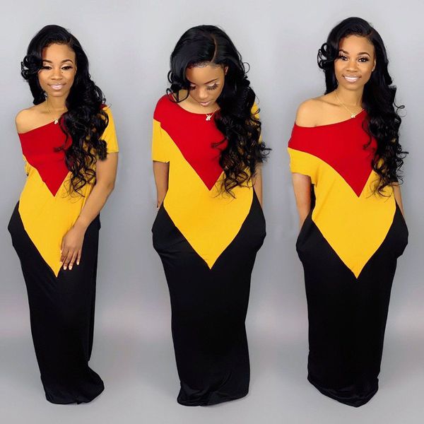 european and american women's casual loose color matching dress x0521, Black;gray
european and american women's casual loose color matching dress x0521, Black;gray