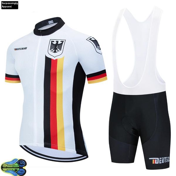 racing sets 2021 germany team pro cycling clothing bike wears quick dry bicycle clothes mens summer jersey shorts set, Black;blue 
racing sets 2021 germany team pro cycling clothing bike wears quick dry bicycle clothes mens summer jersey shorts set, Black;blue