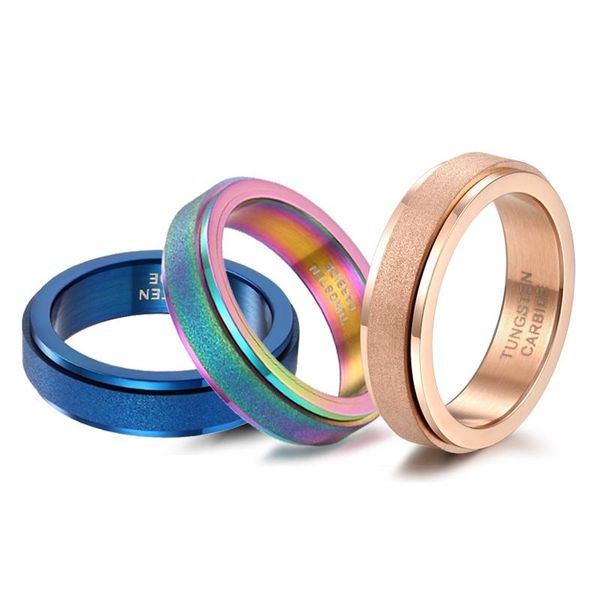 cluster rings eamti women men rotatable ring tungsten carbide frosted surface rose gold blue matte wedding band party spinner, Golden;silver
cluster rings eamti women men rotatable ring tungsten carbide frosted surface rose gold blue matte wedding band party spinner, Golden;silver