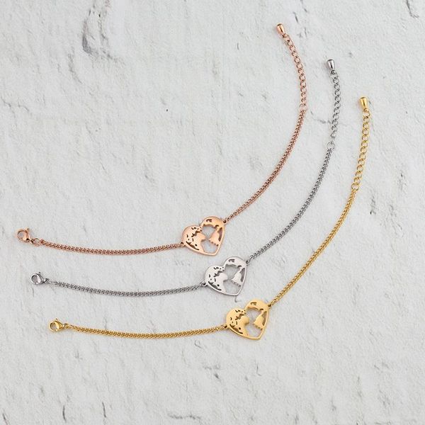 charm bracelets wholesale stainless steel heart shape travel the world bracelet map drop as valentines gift 10pcs/lot, Golden;silver
charm bracelets wholesale stainless steel heart shape travel the world bracelet map drop as valentines gift 10pcs/lot, Golden;silver