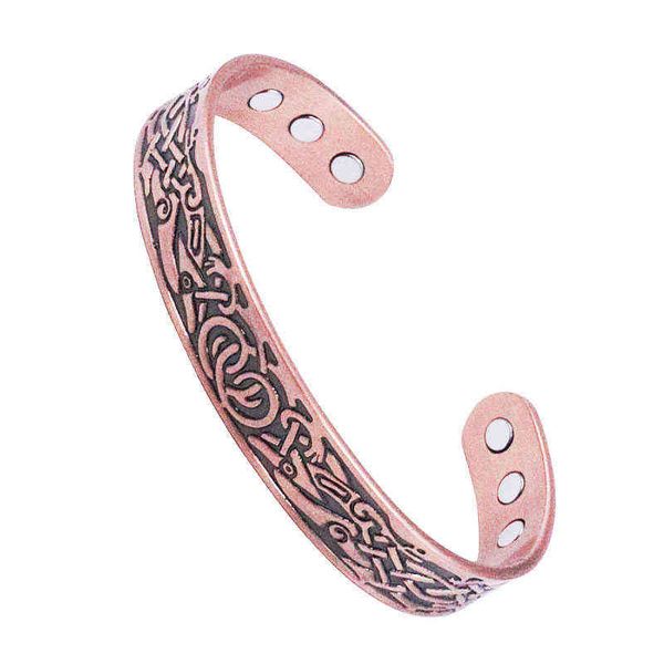 viking bracelet vintage copper color magnetic open cuff bangle for women men jewelry gifts, Golden;silver
viking bracelet vintage copper color magnetic open cuff bangle for women men jewelry gifts, Golden;silver