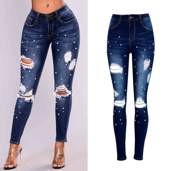jean high waist rasgado strech pearl beads women gone hole pencils skinny jeans capri plus size great dimensions, Blue
jean high waist rasgado strech pearl beads women gone hole pencils skinny jeans capri plus size great dimensions, Blue