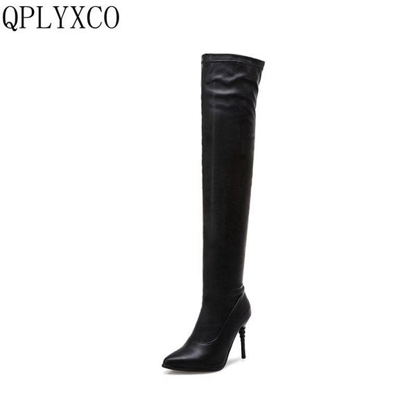 qplyxco fashion stretch women boots stilettos over the knee boots pointy toe high heels long shoes woman t612, Black
qplyxco fashion stretch women boots stilettos over the knee boots pointy toe high heels long shoes woman t612, Black
