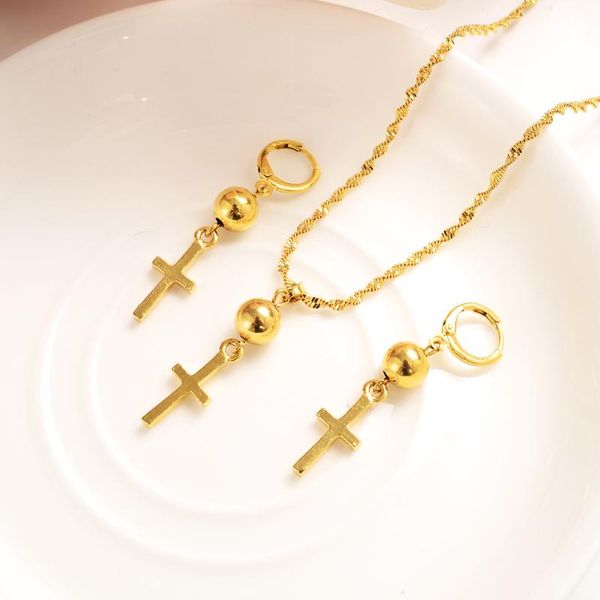 wedding jewelry sets gold beads cross pendant necklace chain earrings christian for women girl jesus gifts, Slivery;golden
wedding jewelry sets gold beads cross pendant necklace chain earrings christian for women girl jesus gifts, Slivery;golden