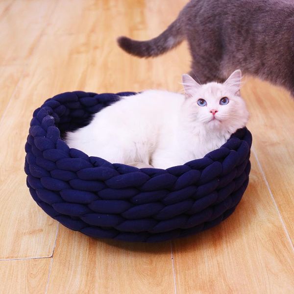 cat beds & furniture high density handmade knitted pet dog bed cattery round pad solid color dogs cats house machine washable supplies
cat beds & furniture high density handmade knitted pet dog bed cattery round pad solid color dogs cats house machine washable supplies