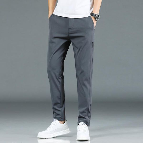 men's pants 2021 brand spring summer ice silk casual slim pant straight thin trousers male fashion stretch khaki jogging 38, Black
men's pants 2021 brand spring summer ice silk casual slim pant straight thin trousers male fashion stretch khaki jogging 38, Black