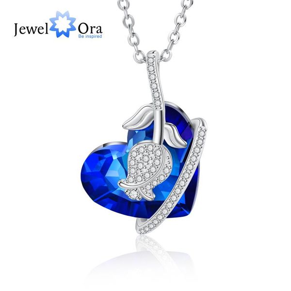 pendant necklaces jewelora silver color rose flower cubic zirconia necklace classic heart blue crystal jewelry women accessories
pendant necklaces jewelora silver color rose flower cubic zirconia necklace classic heart blue crystal jewelry women accessories