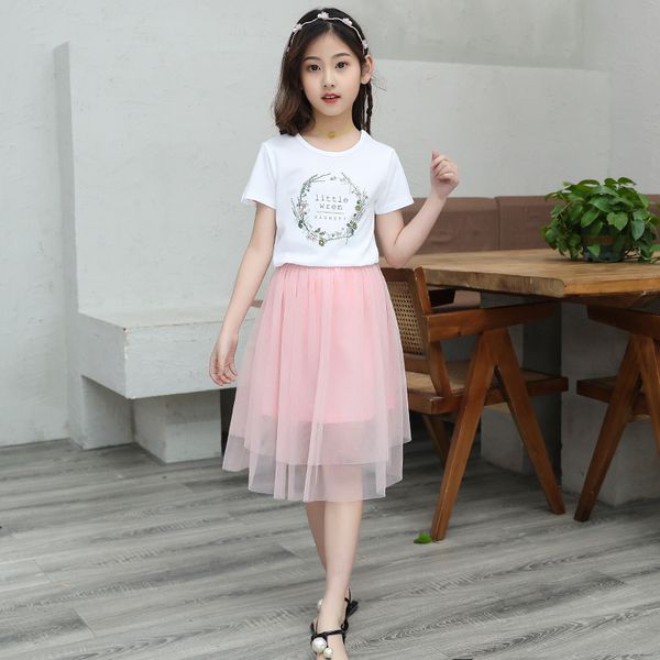 Girl Skirt Sets Summer Short Sleeves Clothes Suit Letter T-shirt + Lace Skirt 4-13 Years Kids Party Clothing Outfit, As picture
Girl Skirt Sets Summer Short Sleeves Clothes Suit Letter T-shirt + Lace Skirt 4-13 Years Kids Party Clothing Outfit, As picture