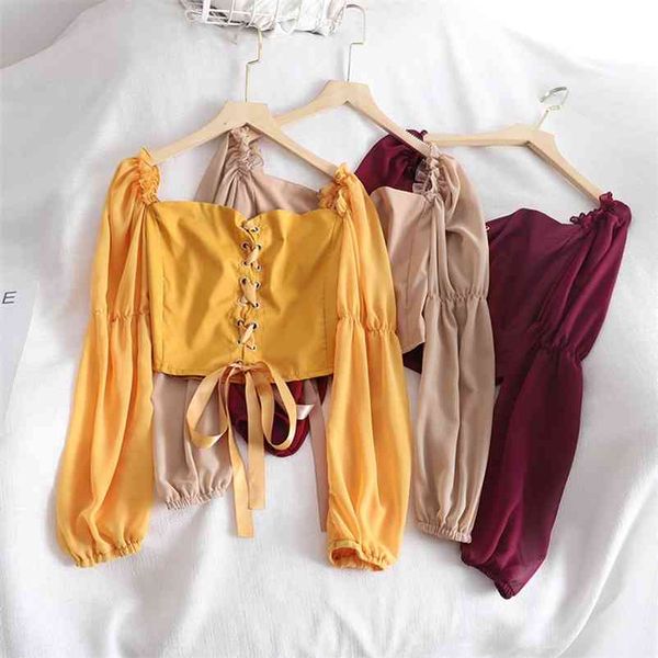 spring summer solid color women's crop korean clothes ladies fashion short bandage long sleeve chiffon shirt female 210514, White
spring summer solid color women's crop korean clothes ladies fashion short bandage long sleeve chiffon shirt female 210514, White