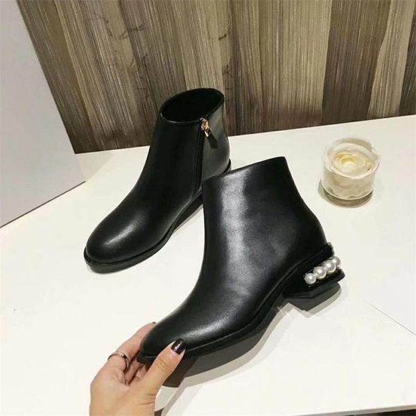 boots pearl women decor heels genuine leather round toe female shoe autumn winter ankle boot, Black
boots pearl women decor heels genuine leather round toe female shoe autumn winter ankle boot, Black