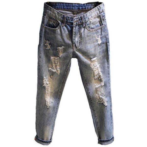 spring autumn women ripped jeans fashion boyfriend for woman loose plus size hole harem ankle length denim pants women's, Blue
spring autumn women ripped jeans fashion boyfriend for woman loose plus size hole harem ankle length denim pants women's, Blue
