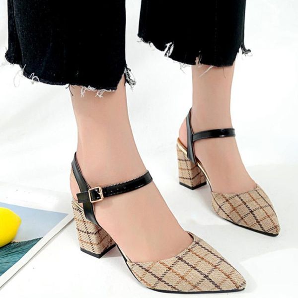 korean fashion square heel shoes women work office formal ladies plaid pointed toe buckle casual single sandals yl5, Black
korean fashion square heel shoes women work office formal ladies plaid pointed toe buckle casual single sandals yl5, Black